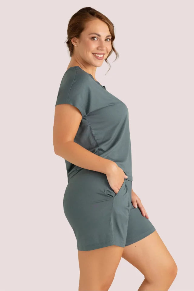 Viskozės pižamytė su nėrinukais (L-3XL)