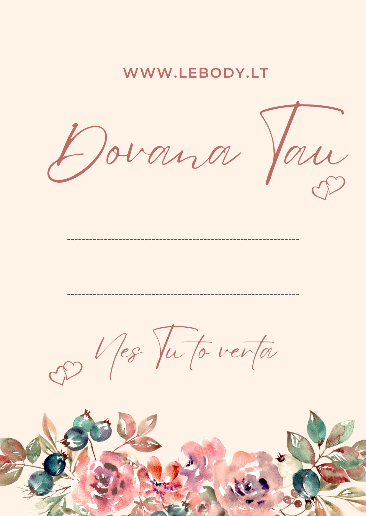 Le Body dovanų kuponas