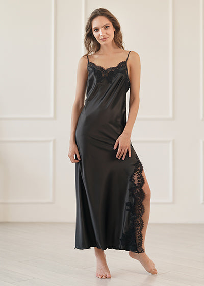 Silk nightgowns with lace