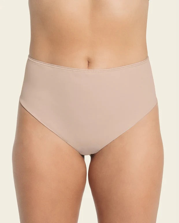 Compression fabric thong panties