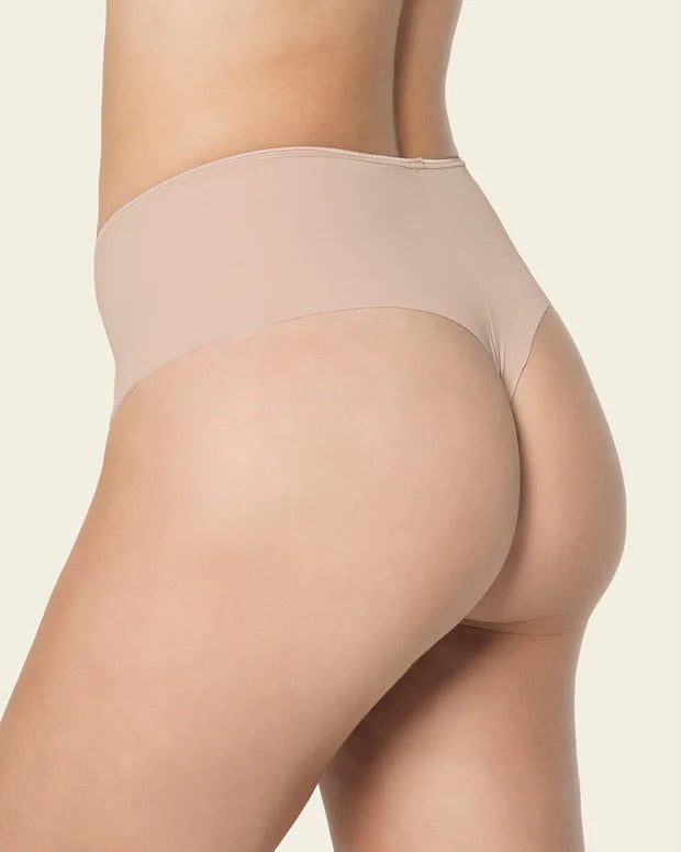 Compression fabric thong panties